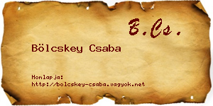 Bölcskey Csaba névjegykártya