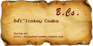 Bölcskey Csaba névjegykártya