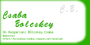 csaba bolcskey business card