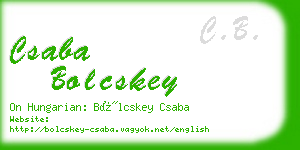 csaba bolcskey business card